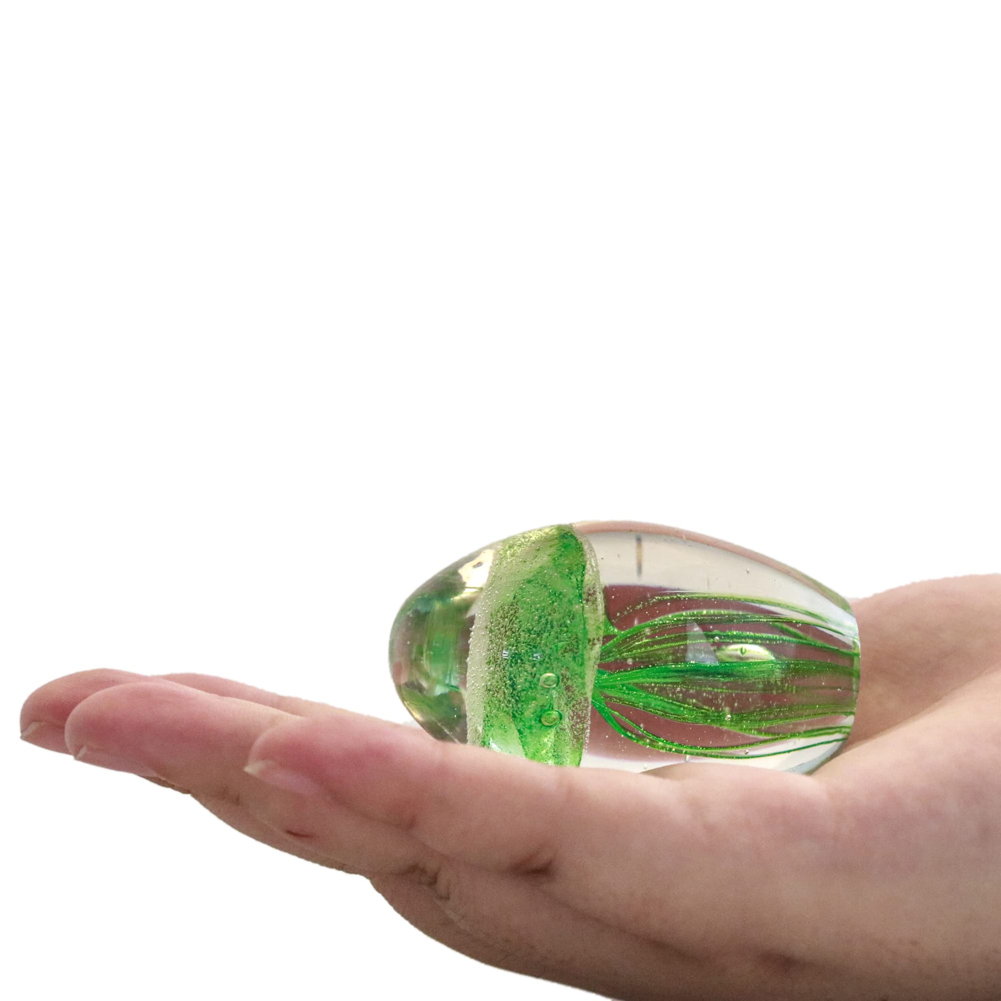 Amazon.co.jp: vskikris 小型手吹きガラス 夜光 クラゲ 文鎮 ガラス